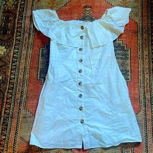 Zara off shoulder linen mini dress